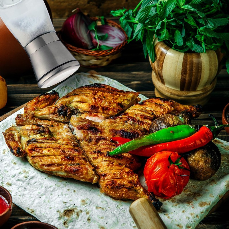 HIC Kitchen Adjustable Spice Grinder with Ceramic Mechanism, Set of