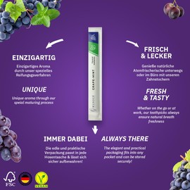 Wonder Toothpick - Flavored Toothpicks - 30 Infused Toothpicks Single Pack - Fresh Breath On-The-Go - Grape/Mint