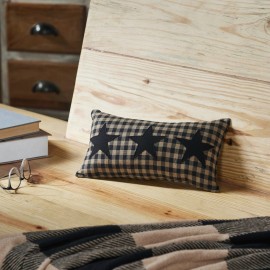 VHC Brands Black Check Star Pillow 7"x13" VHC Brands Country Primitive Check Farmhouse VHC