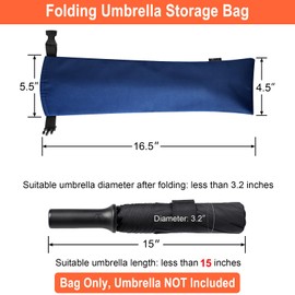 Cosmos 1 Pc Umbrella Bag Waterproof Travel Umbrellas Storage Pouches Wet Umbrella Cases Folding Umbrellas Sleeves Covers Portable Travel Umbrella Carry Bag for Home Outdoor (Blue Color)