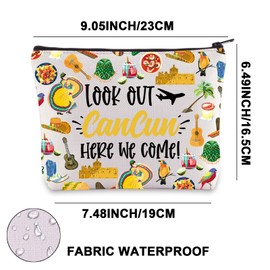 Cancun Makeup Bag Cancun Mexico Family Vacation Gifts Mexico Summer Beach Merchandise Cancun Mexico Summer Zipper Pouch (Look Out Cancun UK)