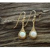 Opal Earrings, 14k Gold plating dangle earrings, Victorian earrings with