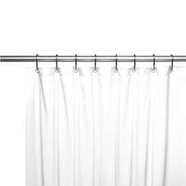 Carnation Home Fashions Premium Quality Vinyl Shower Curtain Liner-White