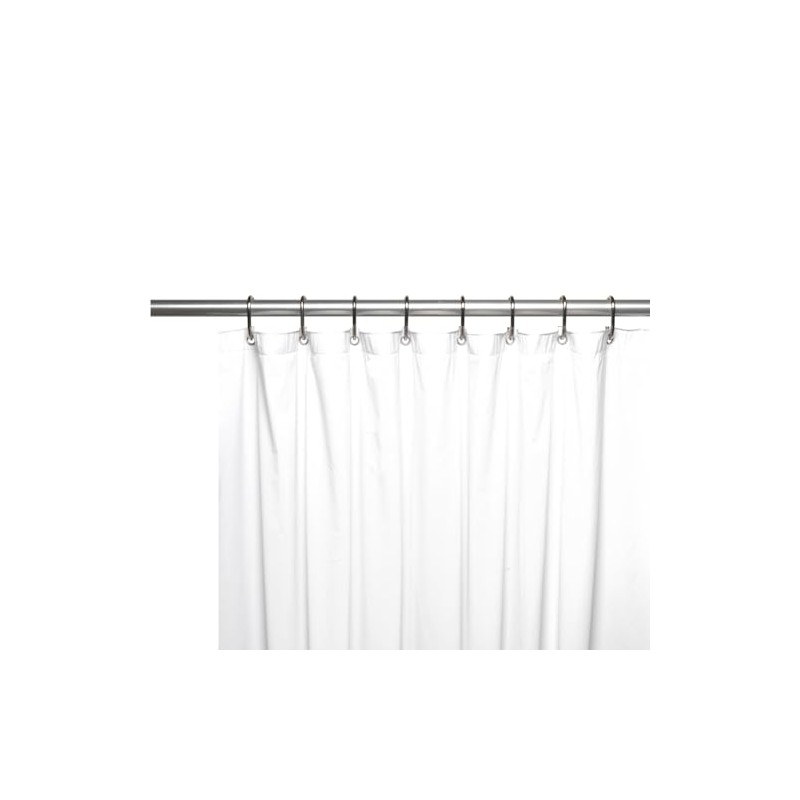 Carnation Home Fashions Premium Quality Vinyl Shower Curtain Liner-White