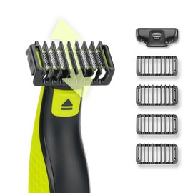 Double-Sided Attachments Compatible with O Blade & OBlade Pro QP2724 QP2520 QP2530 QP2620 QP2630 Trimmer, 4 Combs of 1, 2, 3 and 5 mm, Maintain Your Perfect Stubble Length