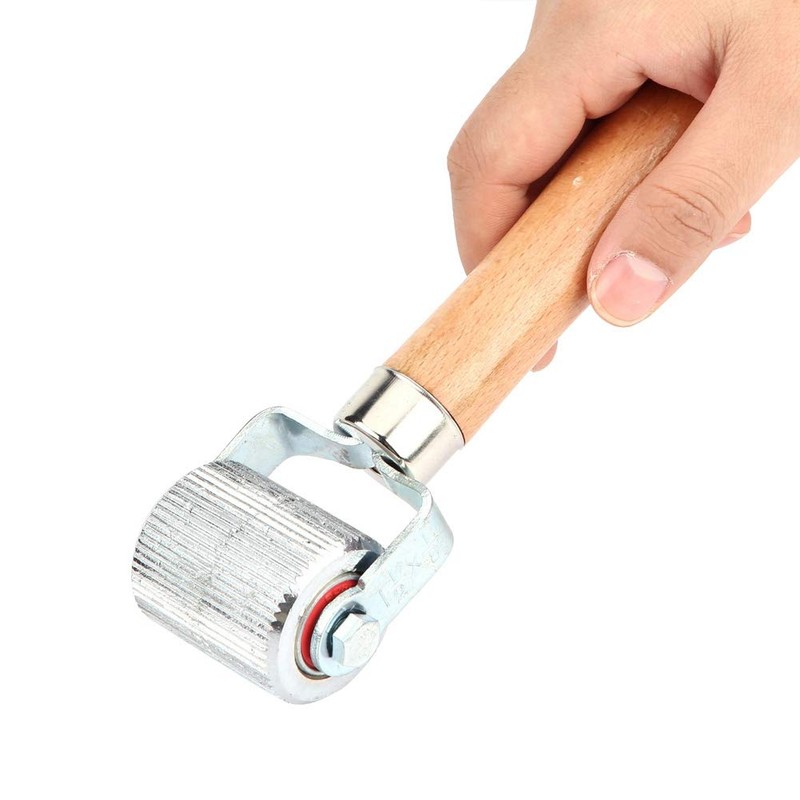 DEWIN Motorcycle Tyre Patch Roller, Roller Tool Car Wheel Wooden