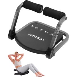 AIRHOP Ab Machine for Stomach Workout, Abs Workout Equipment for Sit Up Exercise, 4-Speed Adjustable Ab Trainer Machine with Automatic Rebound, Home Gym Abdominal Exercise Equipment for All Ages