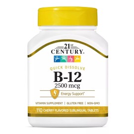 Vitamina B12 Sublingual Premium, 2500 mcg, 110 Tabletas