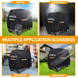 Mobility Scooter Covers for Outside Storage, 420D Oxford Fabric Scooter Rain Cover Waterproof, Elastic Strap and Reflective Strips, 3 Buckles with Storage Bag 57"*27"*39"