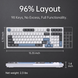 KEMOVE K98SE Mechanical Gaming Keyboard, 98 Keys LED Backlit Programmable, 96% Wired Computer Keyboard with Double Sound Dampening Foam, Pre-lubed Brown Switch