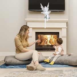 MINGZE Fairy Garden Statue, Outdoor Sitting Magic Elf Bird House Ornaments Winged Angel Fairies Sculpture Resin Figurine for Patio Yard Porch Christmas Landscape Home Decoration - Style 3