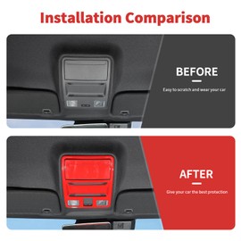 SQQP Front Ceiling Roof Reading Light Lamp Trim Cover Compatible with Ford Mustang 2024-2025+ Decoration Interior Accessories (Red)