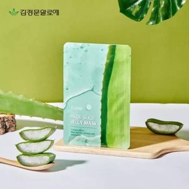 Kim Jeong-moon Aloe 조은하우스 큐어 슬라이스 젤리 마스크 10매 2개 914726 김정문알로에 수딩 기초 세트 (토너, 에멀전) + 4X 크림