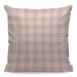 WONDERTIFY Pink Buffalo Check Cushion Cover Plaid Gingham Checkered Pillowcases for Men Women, Pillow Cover Living Room Farmhouse Pastel 45X45 Cm