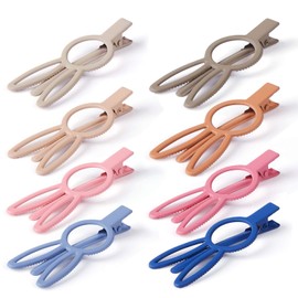 LEDUODO Matte Hair Barrettes Alligator Hair Clips - 8pcs Duckbill Hair Clips Cute Rabbit Hairpins Colorful Clips for Women Girls Hair Accessories Birthday Christmas Valentines Day Gifts