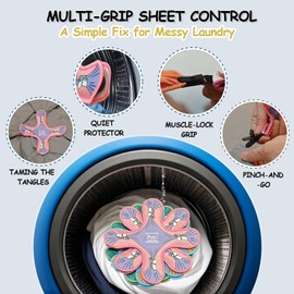 HX AURIZE Bed Sheet Detangler - Reduces Tangles in Washer & Dryer, Set of 2 with Built-in Fabric Covers, Fits Most Sheets (Orange)