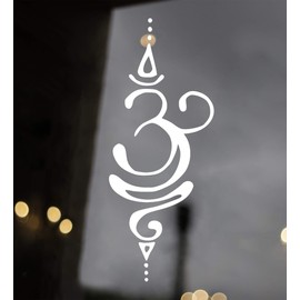 Minglewood Trading Black - Breathe Sanskrit Symbol Vinyl Sticker - Pranayama Ujjayi Yoga - V1 Die Cut Decal - 2w x 5h inches