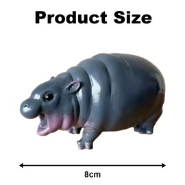 Bouncy Pork Pygmy Hippo Decorative Statue, Resin Figurine, Small Tabletop Hippopotamus Sculpture for Bookshelf, Bedroom