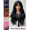 topshe Long Black Wavy Wig With Bangs for Women 26