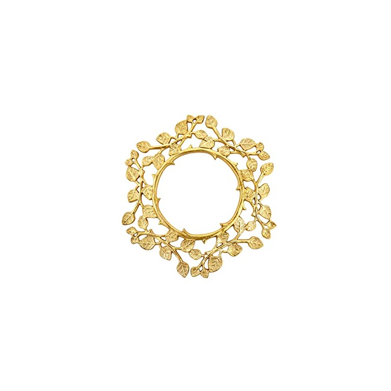 Godinger Gold Charger, Leaf Design, Set of 2, 14X14