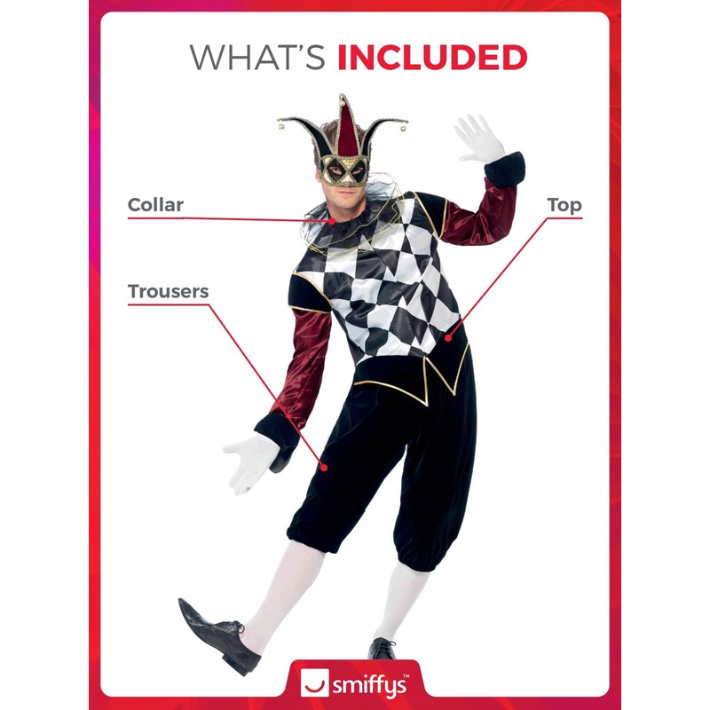 Smiffys Gothic Venetian Harlequin Costume