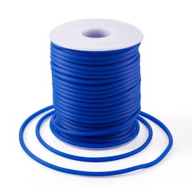 Fashewelry 27.34 Yards 3mm Hollow Pipe Tubing Rubber Cord with 1.5mm Hole Soft Jewelry Cord Cover Memory Wire for DIY Necklaces Bangle Bracelet Knitting Stitch Holder Substitutes Blue