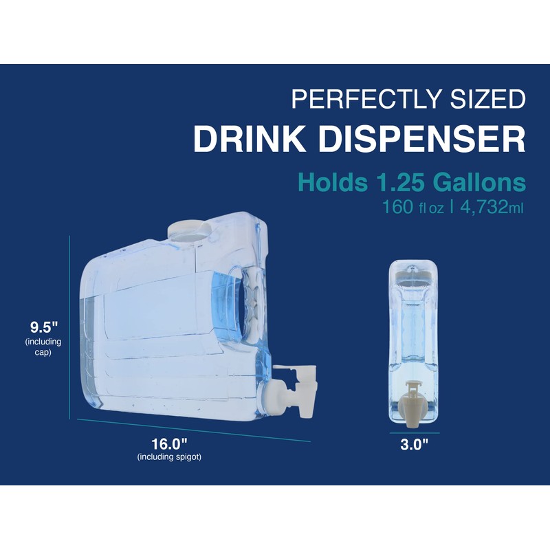 Arrow Home Products Oasis Drink Dispenser for Fridge, 1.25 Gallon