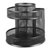 Rotating Pen Holder Black Mesh 7 Compartments Strong Metal Rotating