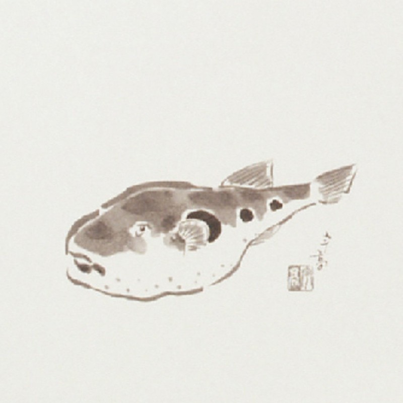 Daikoku Kogyo Japanese Table Mat, Fugu (Height 10.2 x Width