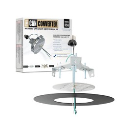The Can Converter R56 Recessed Can Light Conversion Kit w/ 7"¾ Flat Ceiling Medallion - Home Improvement for 5" & 6" Cans, Converter Kit for Ceiling Fan & Light Fixture, UL Certified, Matte Black