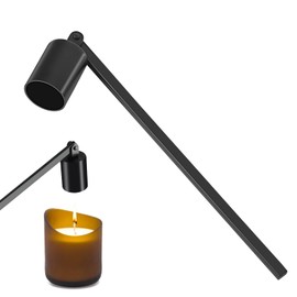 RISVOWO Spegni Candela, Taglia Stoppino Candele, Candele in Acciaio Inox con Manico Lungo, Taglia Stoppino in Acciaio Inox, Spegnicandela per Maggior Parte delle Candele (Nero)