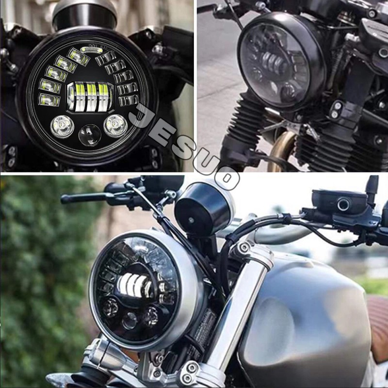 JESUO PAIR 7" inch Round LED Headlights High/Low Beam For