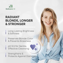 Bio Botanic Oil Shampoo for Blonde & Bleached Hair, Enriched with Organic Wheat Germ & Obliphica Oil, pH 5.5 Balanced, SLS-Free, Salt-Free, Protects & Enhances Blonde Color, 500ml