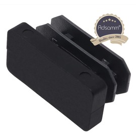 Adsamm 4 x Lamellar Plugs, Black, 11 x 26-13 x 28 mm, Rectangular, Furniture Glides for Steel Tubular Chairs, End Caps for Square Pipes