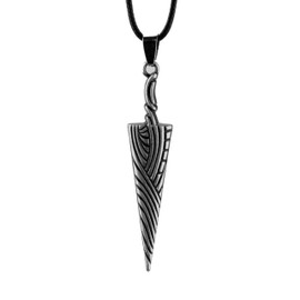 ellifam Sword Pendant Necklace - Hornet Jewelry, Gothic Anime Accessories, Grunge Fashion Necklace for Gamers, Cosplay, Spike, Nail Sword Bone Pendant, Cool Jewelry