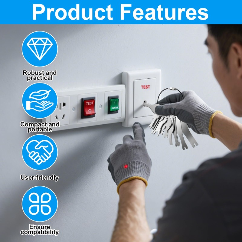 Emergency Light Test Key Set, Premium Stainless Steel Construction with