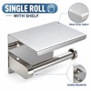 Dual Roll Toilet Paper Holder with Shelf – Stainless Steel