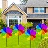 LUKDUNG 4Pcs Colorful Garden Windmill, 30cm Rainbow Sparkly Windmills Spinners
