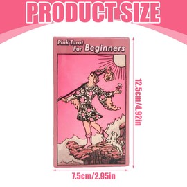 JAWUZ 78 Tarot Cards, Tarot Rider for Beginners, Divination Toy, Holographic Tarot Cards, Fate Fortune Telling Card (Pink), a