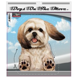 Lhasa Apso - Pet Gifts Window Vinyl Decal, Dogs On The Move, Sticker Clings to Glass surfaces, Cars Trucks & SUVs, for Doggy Lovers!