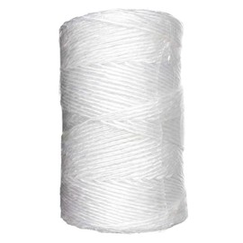 White Poly Twine - 1 Ply x 1,000 Feet Tube - Resists Unraveling and Fraying - Hand Tying