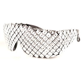 New Punk Rocker Large Shield Spike Fashion Novelty Party Dance Sunglasses (Silver)