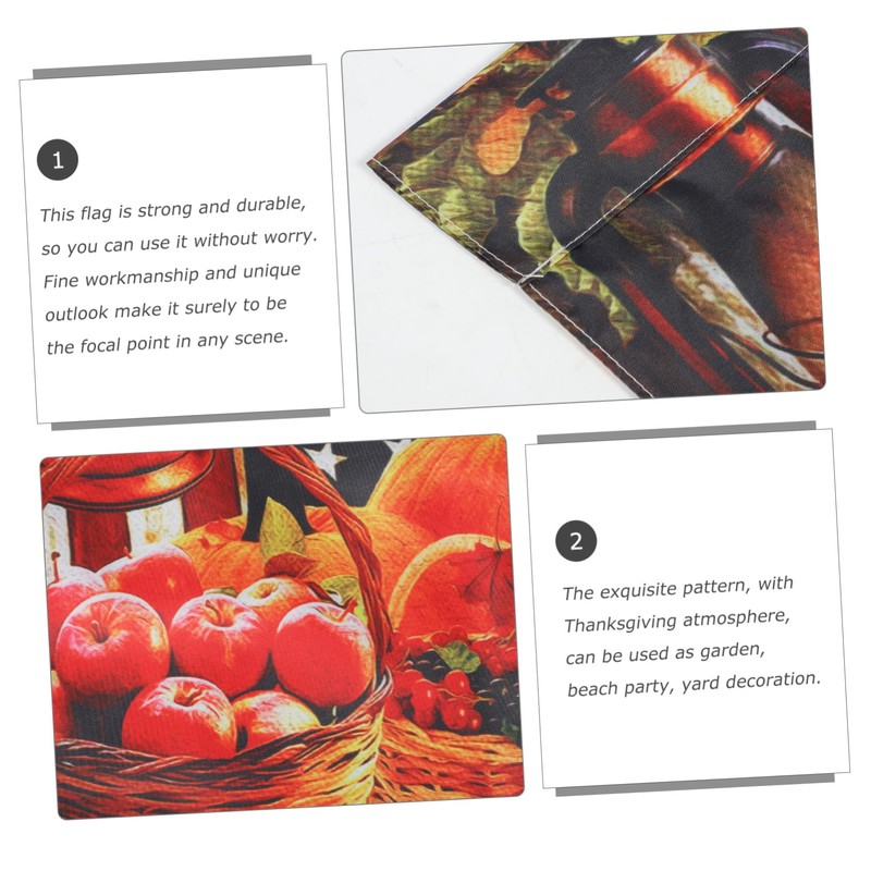 IWOWHERO 2pcs Double-sided Welcome Garden Flag Autumn Thanksgiving Pumpkin Design