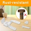 White Plastic Toilet Seat Hinge Replacement with Bolts, Screws, and