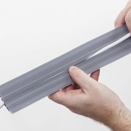 D-Line 6ft Floor Cord Cover, Floor Cable Protector, Extension Cord Cover, Protect Wires & Prevent Cable Trips, Cable Management Solution - Cord Cavity = 0.63" (W) x 0.31" (H) - Gray