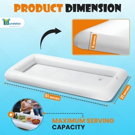 Bundaloo Inflatable Salad Bar Buffet, Extra Large 51" Ice Serving Tray for Food and Drinks, Portable Cooler Station for Indoor Outdoor Use, BBQs, Picnics, Pool Parties and Tailgates