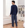 Irdcomps Men's Long Pyjamas Cotton Sleepwear Set Men's Checked with