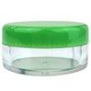 (Quantity: 25 Pieces) Beauticom 5G/5ML Round Clear Jars with GREEN