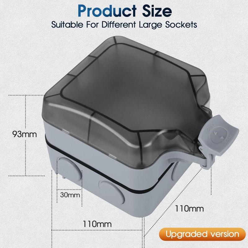XINYIELE Outdoor Power Outlet Box - Waterproof IP66, 15A 250V