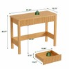 Fluted Light Oak Desk with 2 Drawers - 39 Inch